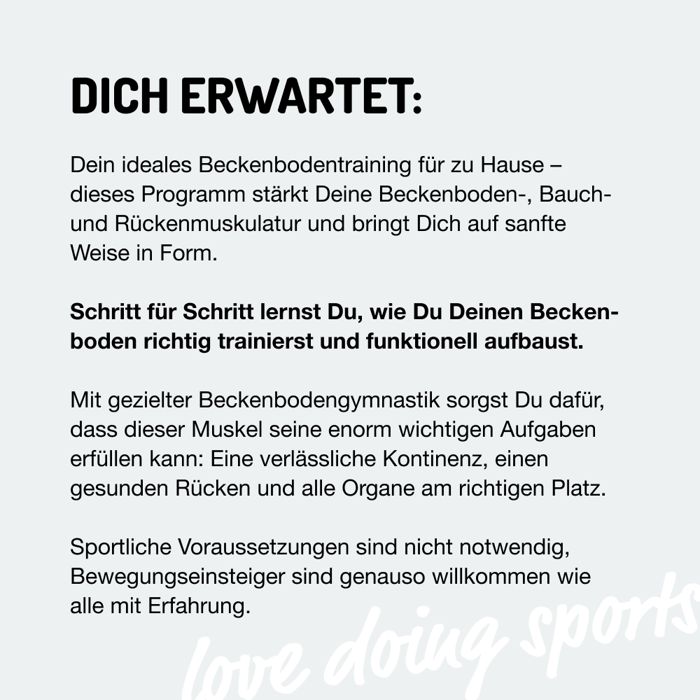 *Absolut fit - Dein Beckenbodenprogramm für Kraft und Funktionalität (12 Wochen Online Seminar)
