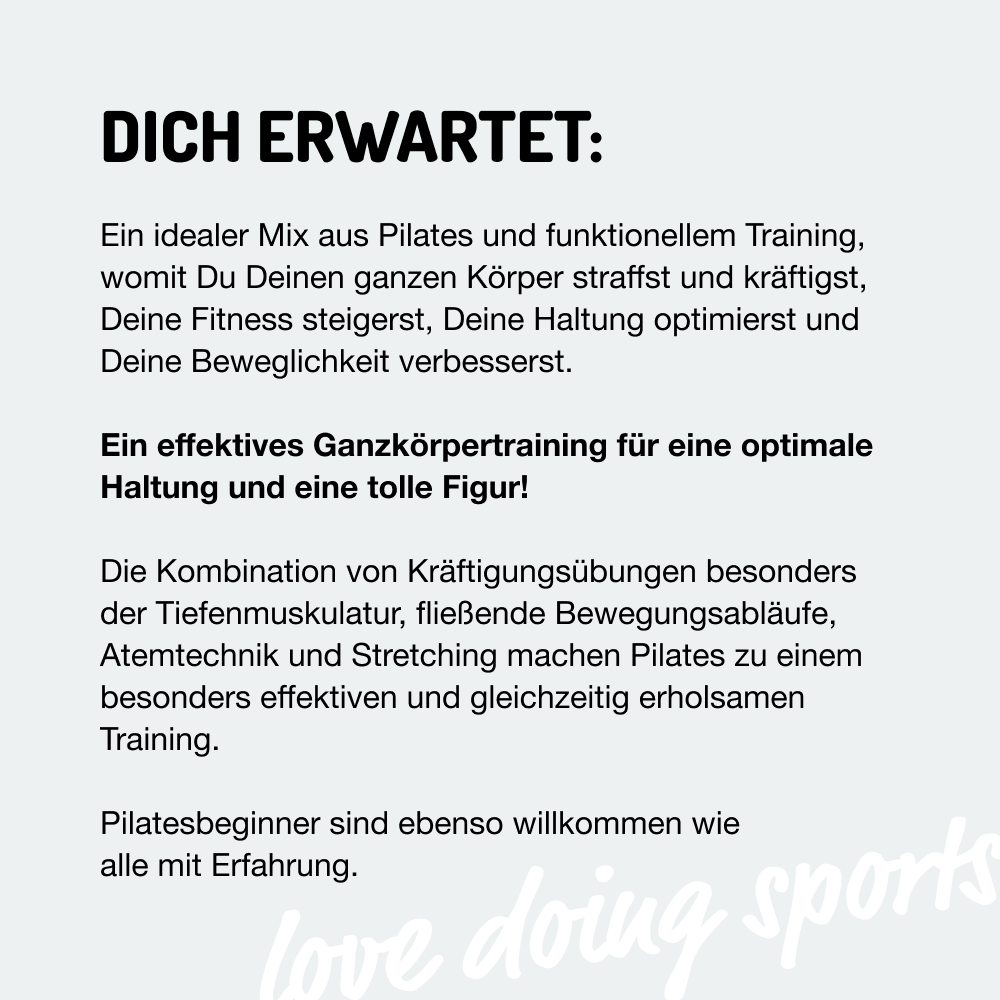 *Absolut fit PILATES und funktionelles Kräftigungstraining (Online Kurs und Online Seminar)