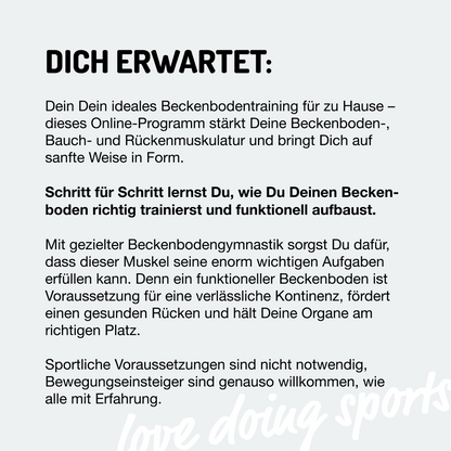 *Absolut fit - Dein Beckenbodenprogramm – Reaktive Kräftigung & Funktionalität (10 Wochen Online Kurs)